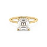 Asscher Hidden Halo Lab Grown Diamond Engagement Ring