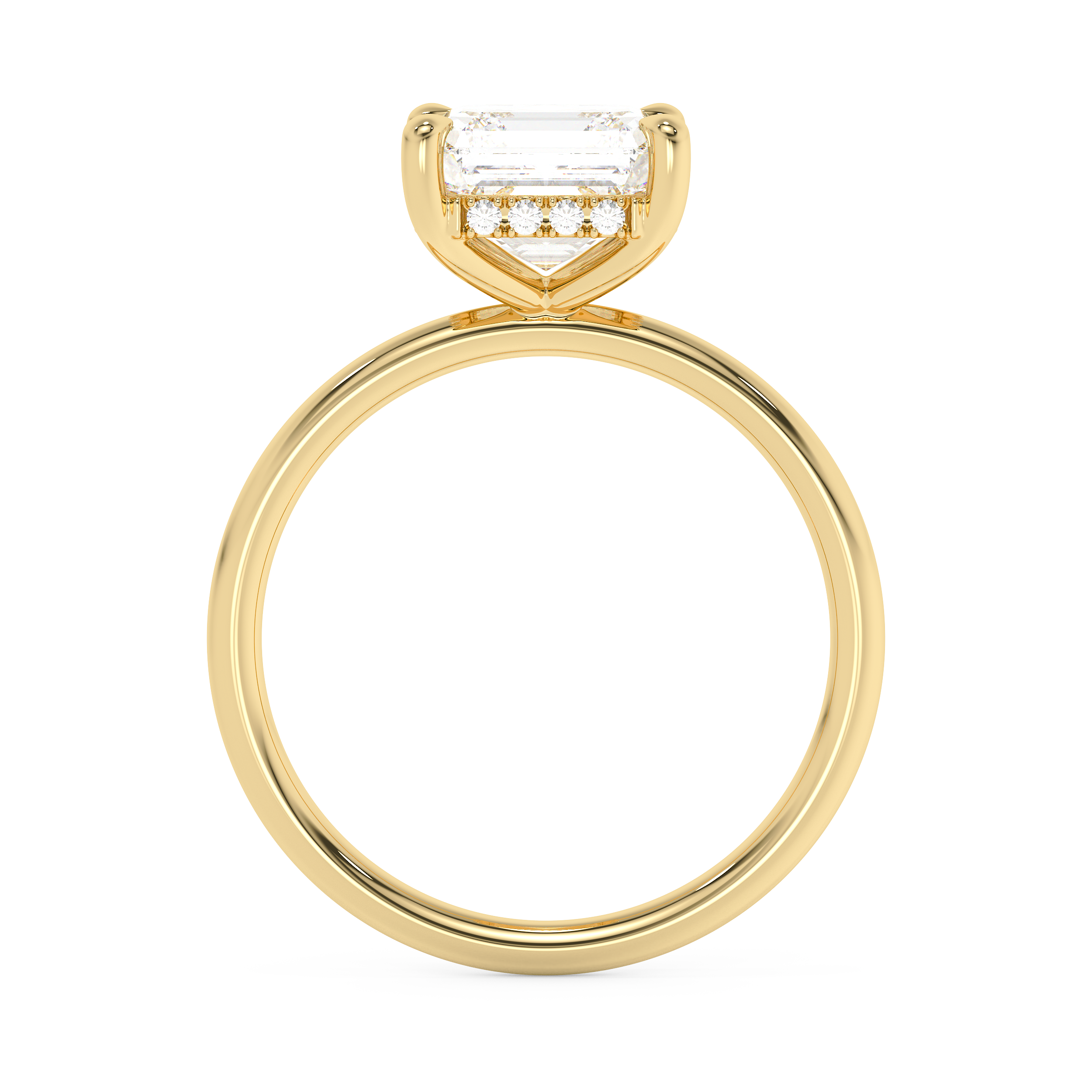 Asscher Hidden Halo Lab Grown Diamond Engagement Ring