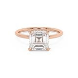 Asscher Hidden Halo Lab Grown Diamond Engagement Ring