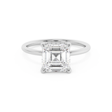 Asscher Hidden Halo Lab Grown Diamond Engagement Ring
