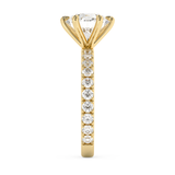 Round Pave Lab Grown Diamond Engagement Ring