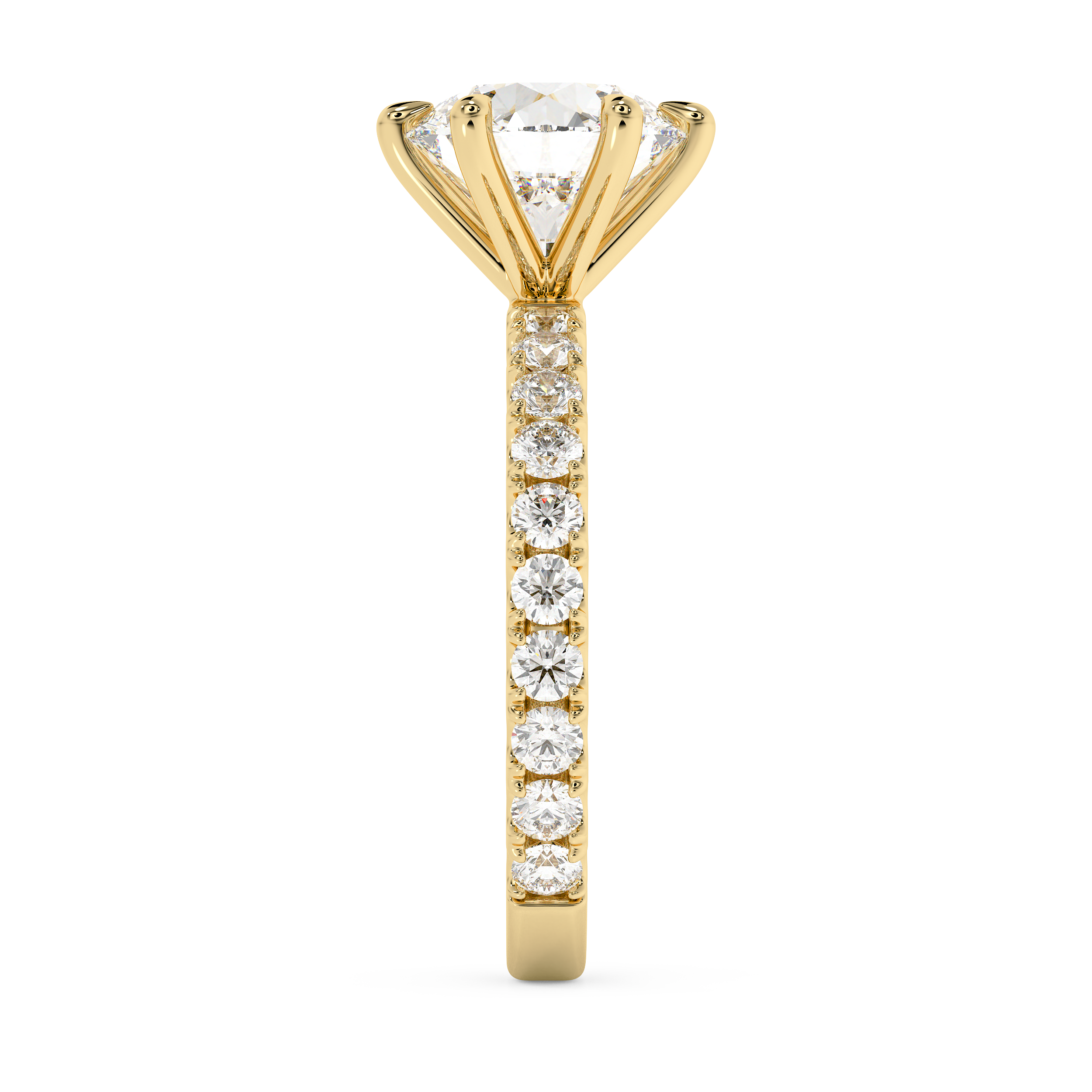 Round Pave Lab Grown Diamond Engagement Ring