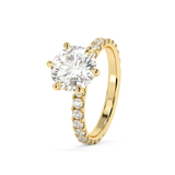 Round Pave Lab Grown Diamond Engagement Ring
