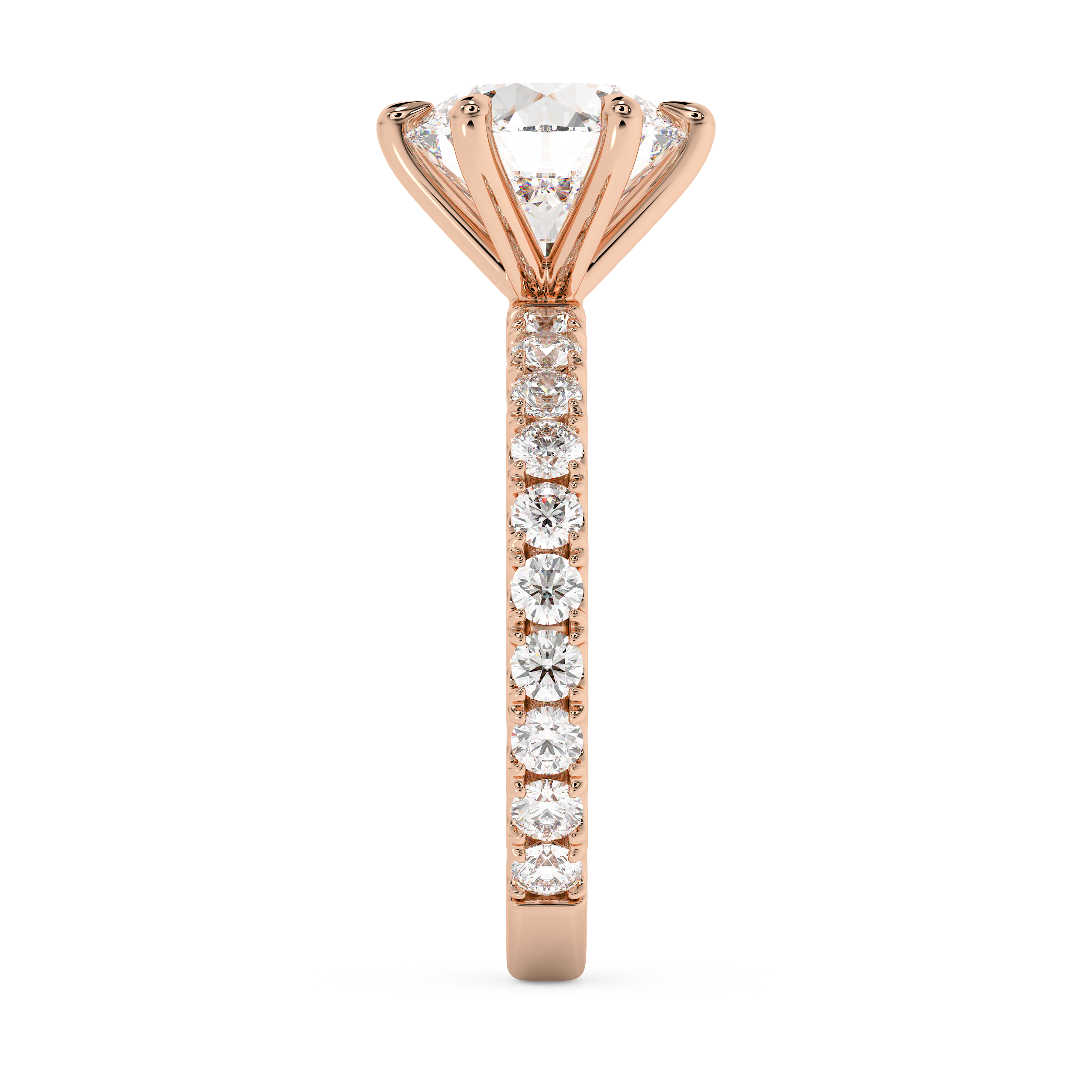 Round Pave Lab Grown Diamond Engagement Ring