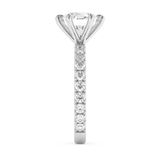 Round Pave Lab Grown Diamond Engagement Ring