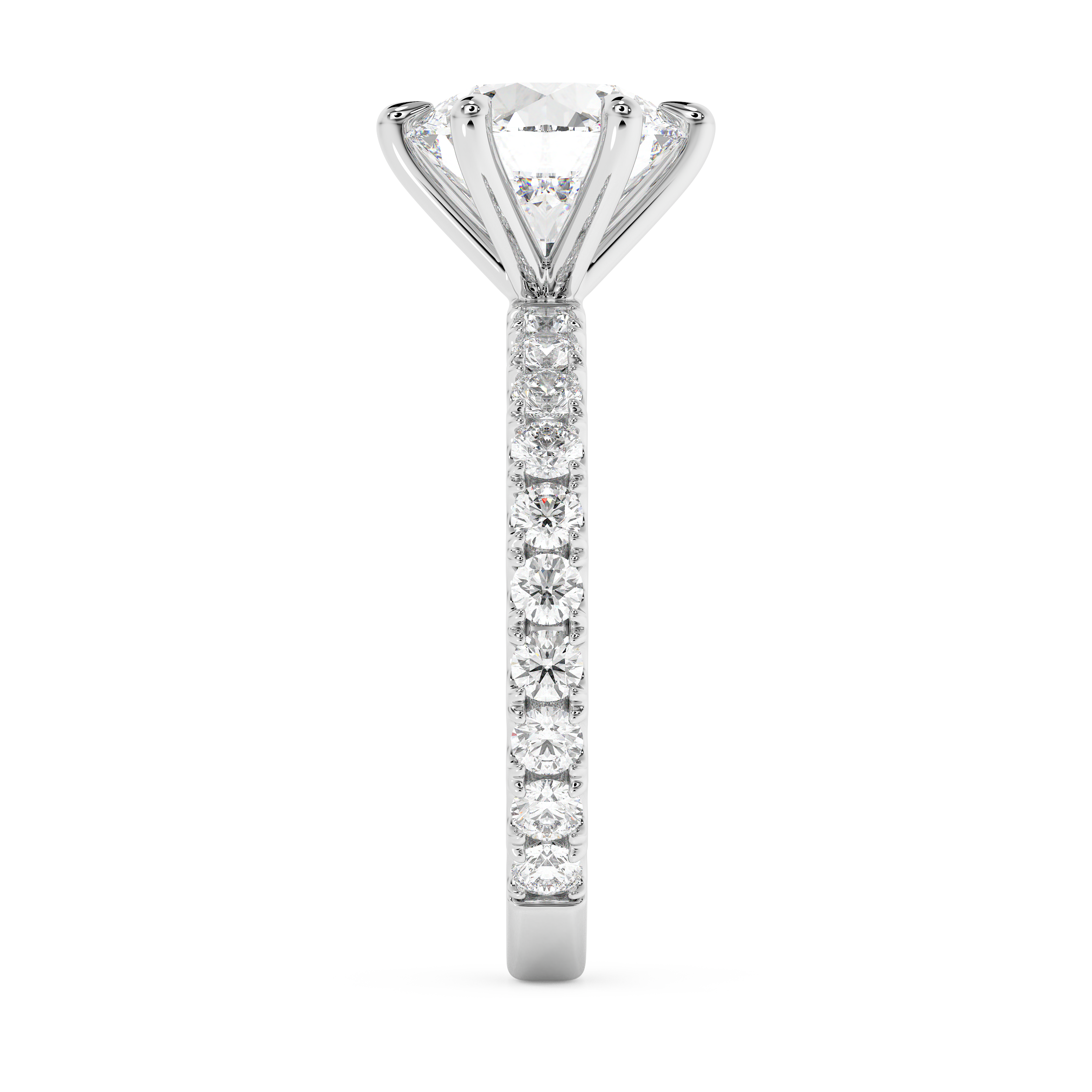 Round Pave Lab Grown Diamond Engagement Ring