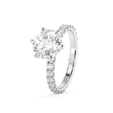 Round Pave Lab Grown Diamond Engagement Ring