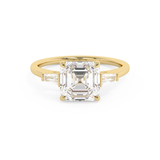 Asscher Three Stone Lab Grown Diamond Engagement Ring