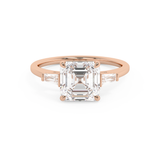 Asscher Three Stone Lab Grown Diamond Engagement Ring