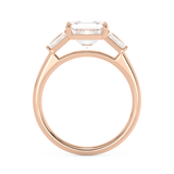 Asscher Three Stone Lab Grown Diamond Engagement Ring