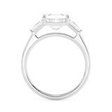 Asscher Three Stone Lab Grown Diamond Engagement Ring