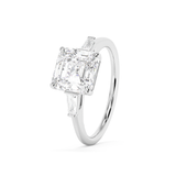 Asscher Three Stone Lab Grown Diamond Engagement Ring