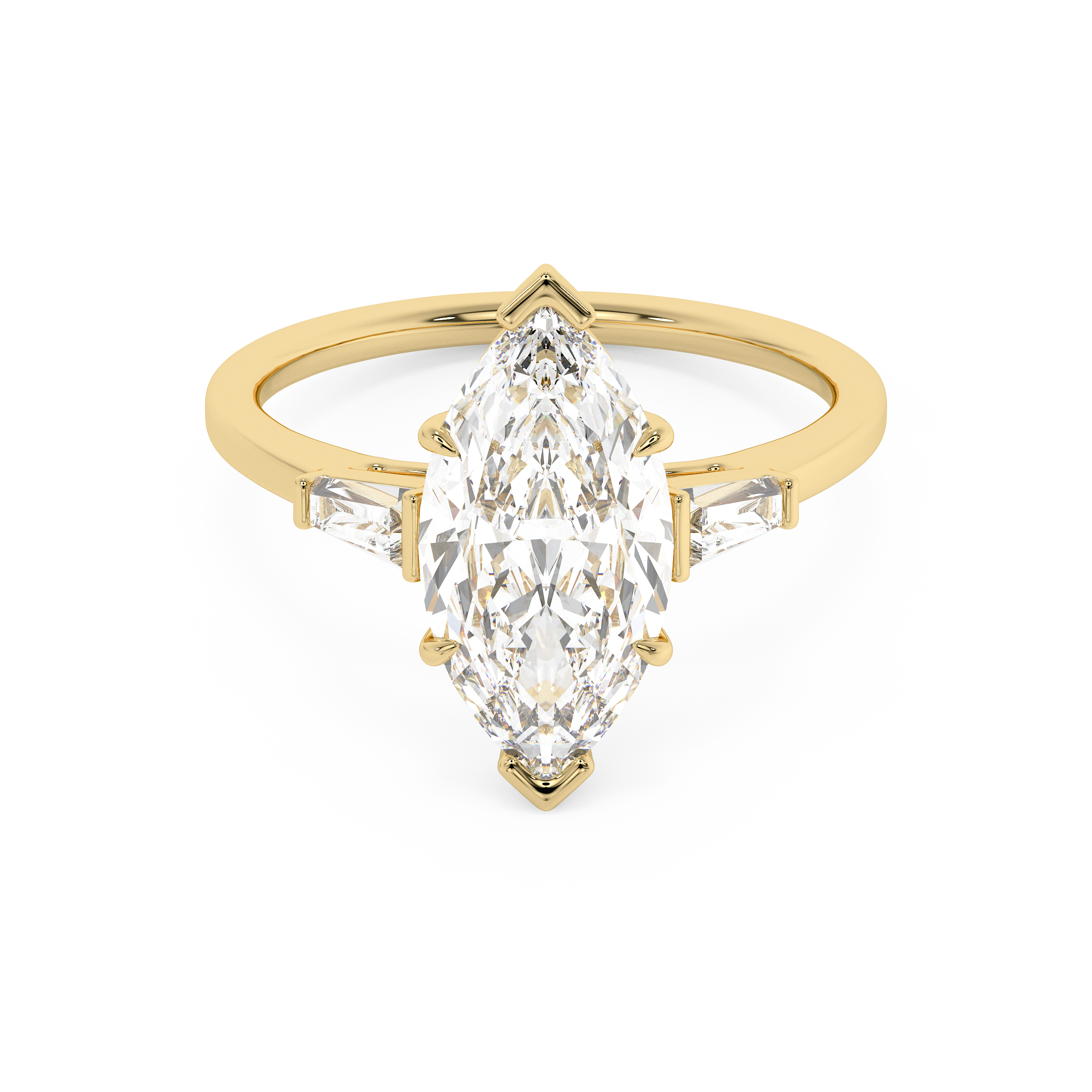 Marquise Three Stone Lab Grown Diamond Engagement Ring
