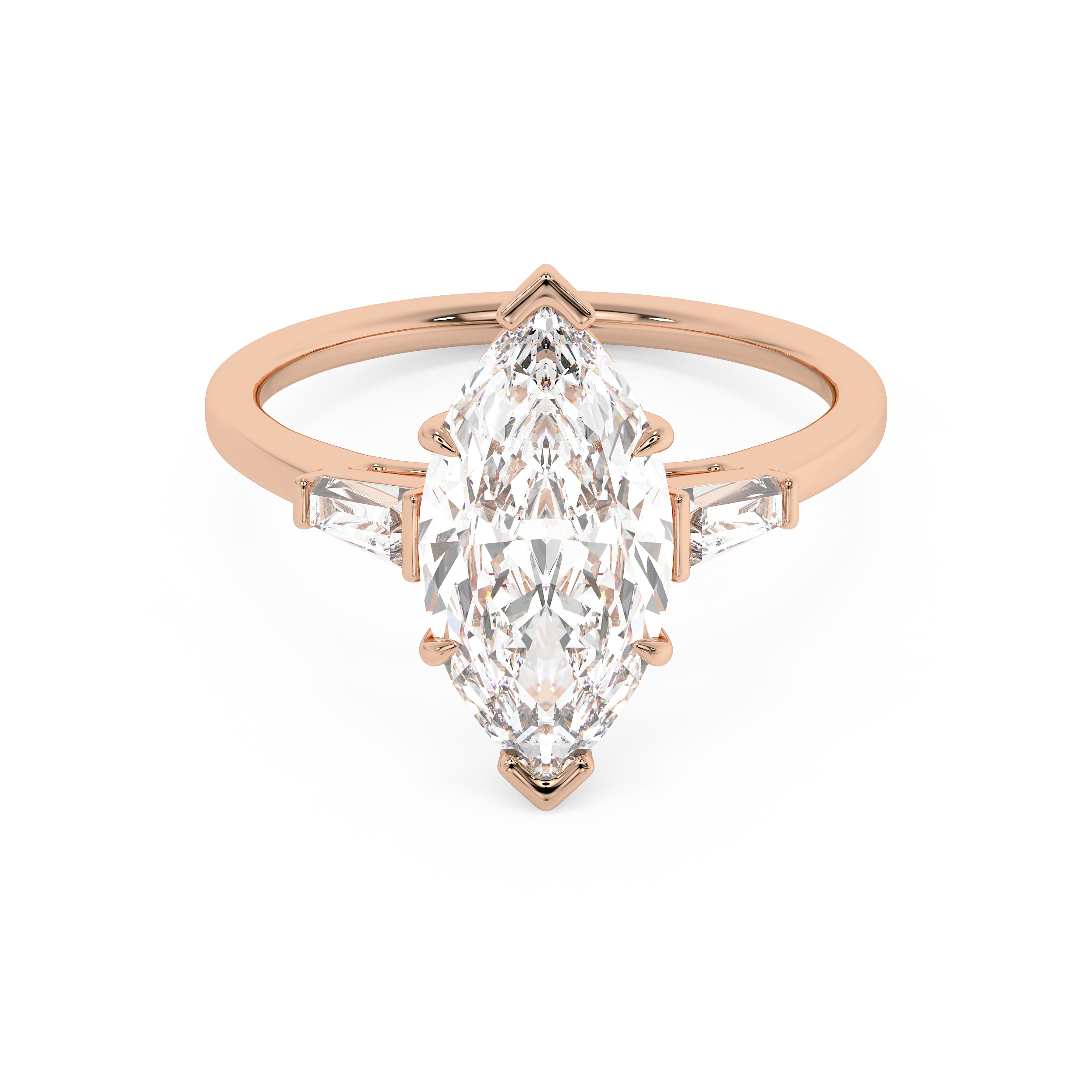 Marquise Three Stone Lab Grown Diamond Engagement Ring