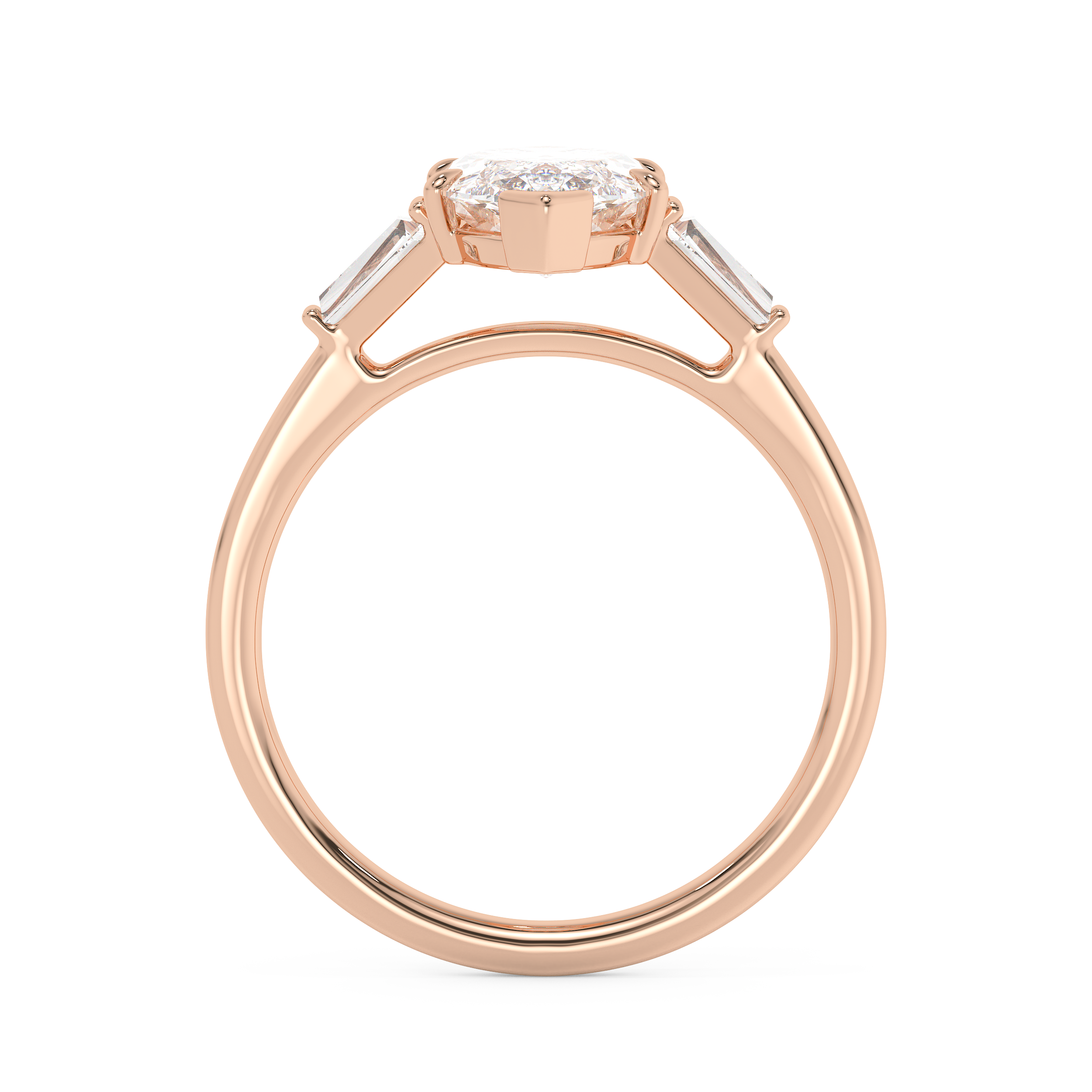 Marquise Three Stone Lab Grown Diamond Engagement Ring