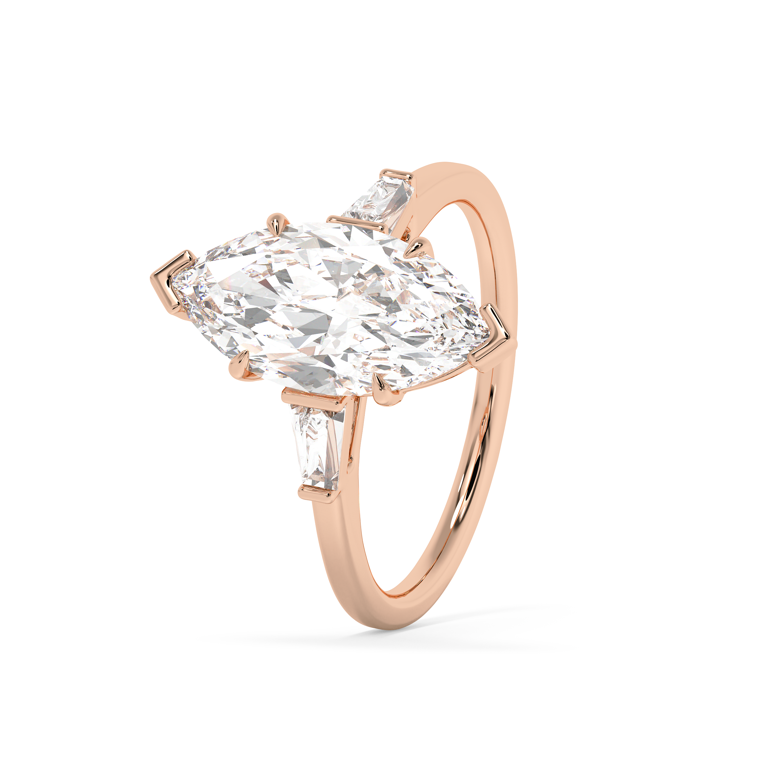 Marquise Three Stone Lab Grown Diamond Engagement Ring