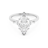 Marquise Three Stone Lab Grown Diamond Engagement Ring