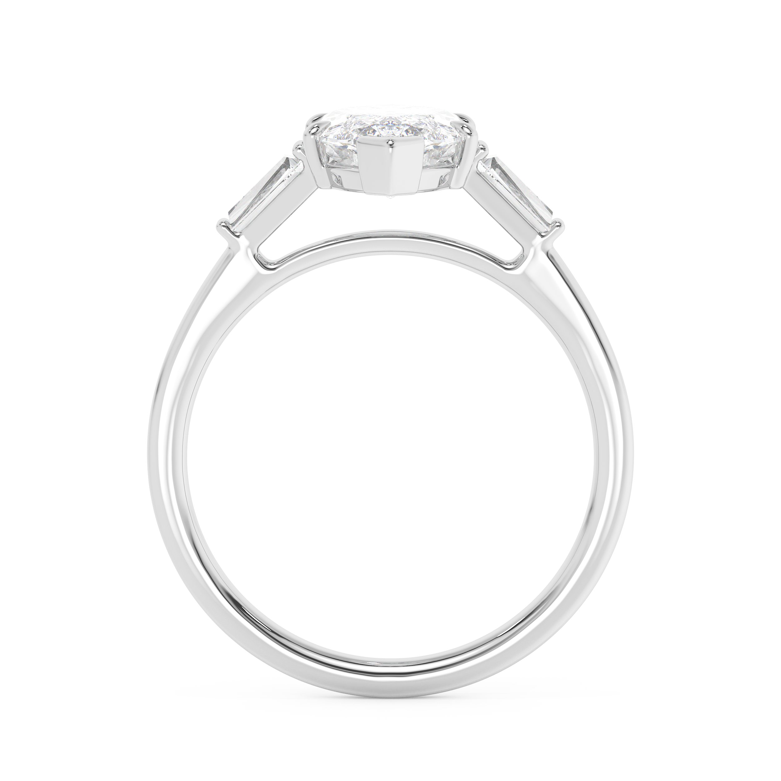 Marquise Three Stone Lab Grown Diamond Engagement Ring