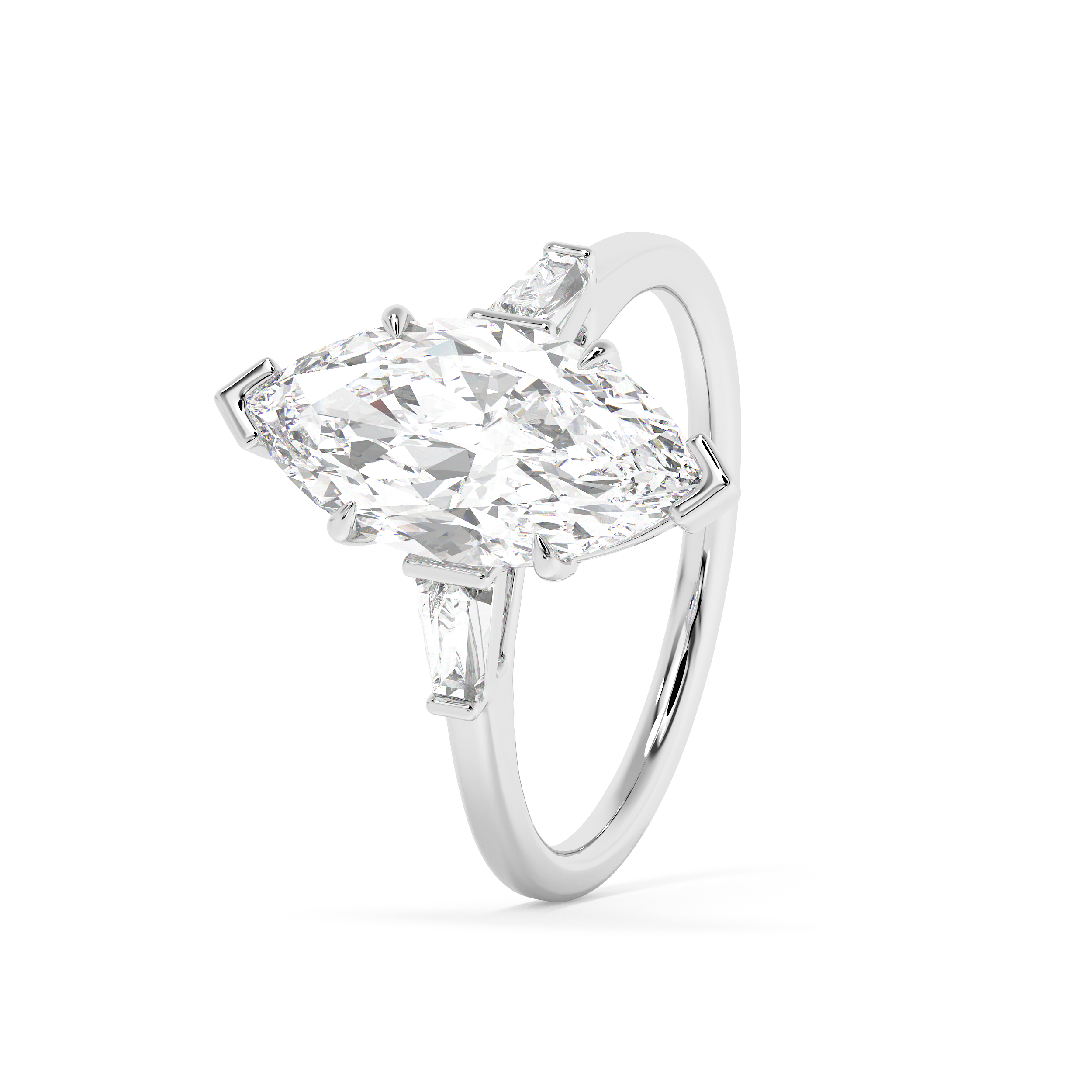 Marquise Three Stone Lab Grown Diamond Engagement Ring