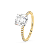 Round Hidden Halo & Pave Lab Grown Diamond Engagement Ring