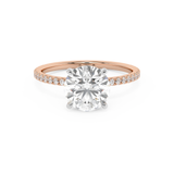Round Hidden Halo & Pave Lab Grown Diamond Engagement Ring