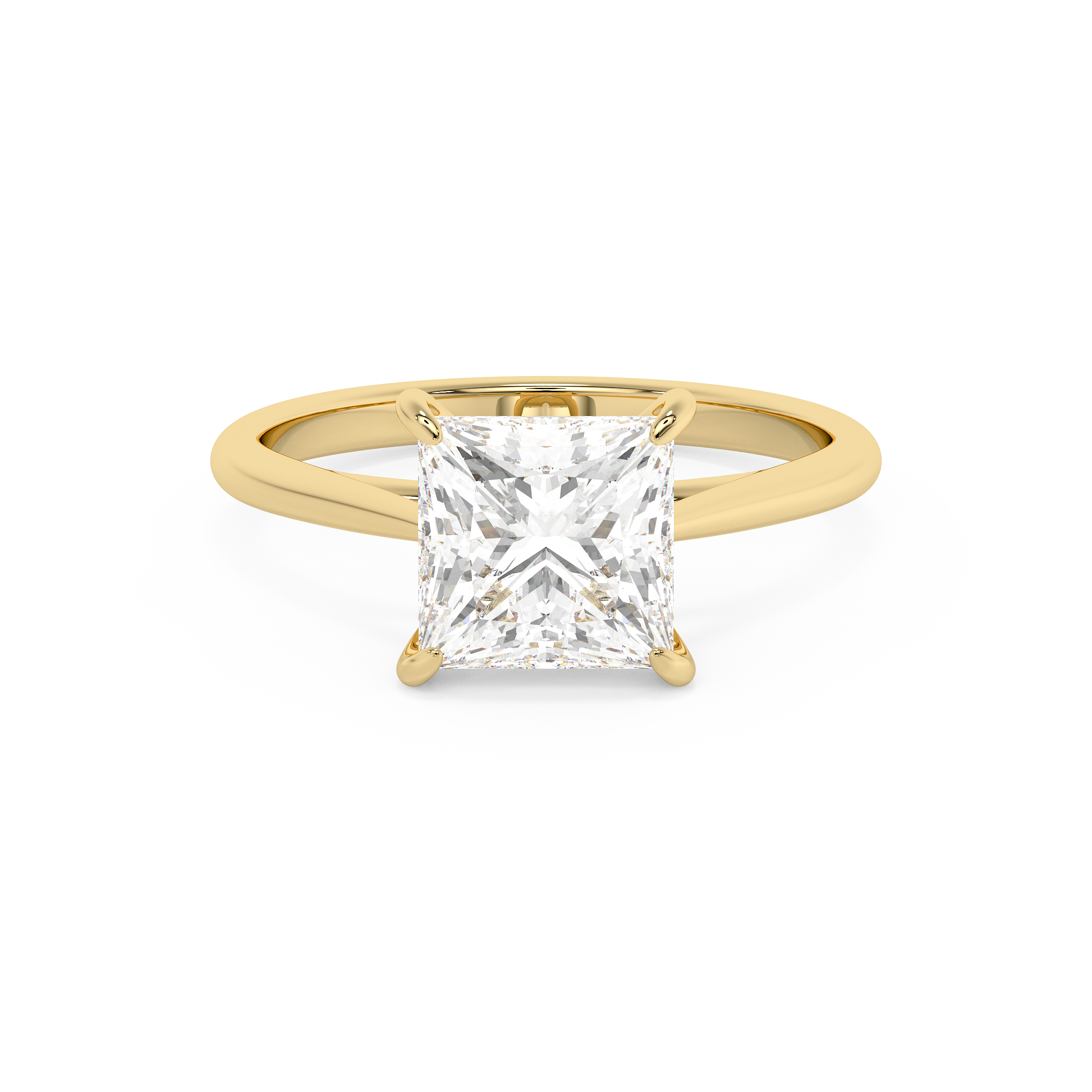 Princess Solitaire Cathedral Lab Grown Diamond Engagement Ring
