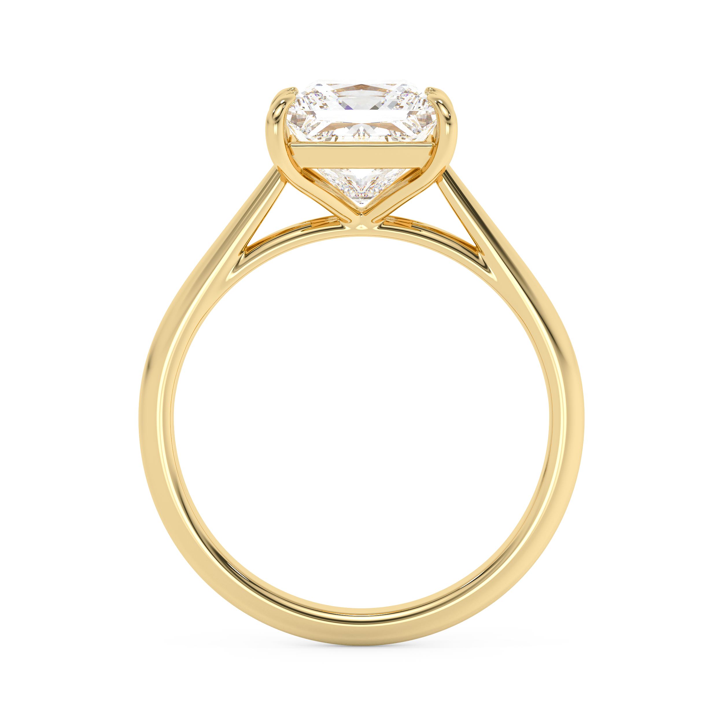 Princess Solitaire Cathedral Lab Grown Diamond Engagement Ring