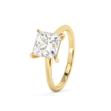 Princess Solitaire Cathedral Lab Grown Diamond Engagement Ring