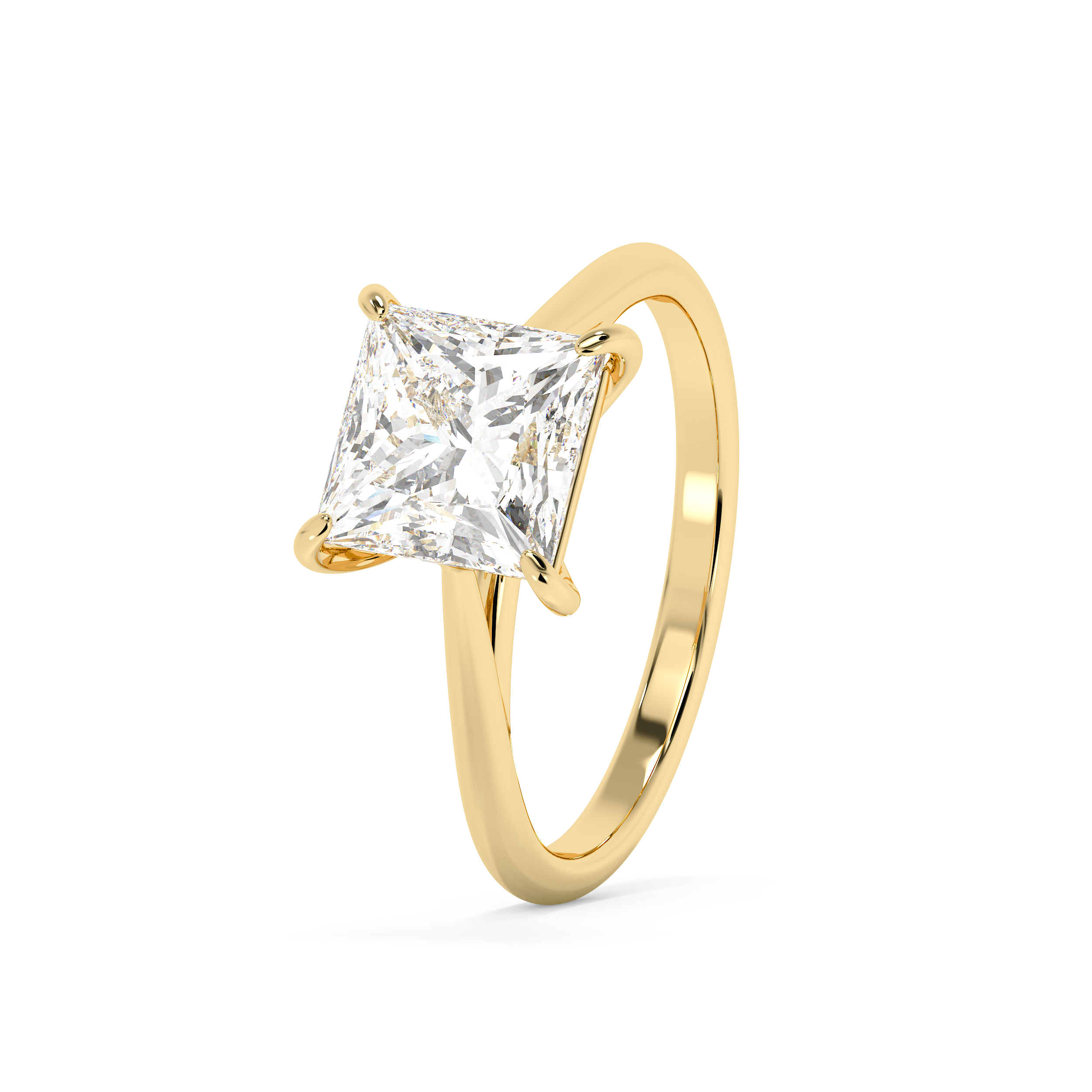 Princess Solitaire Cathedral Lab Grown Diamond Engagement Ring