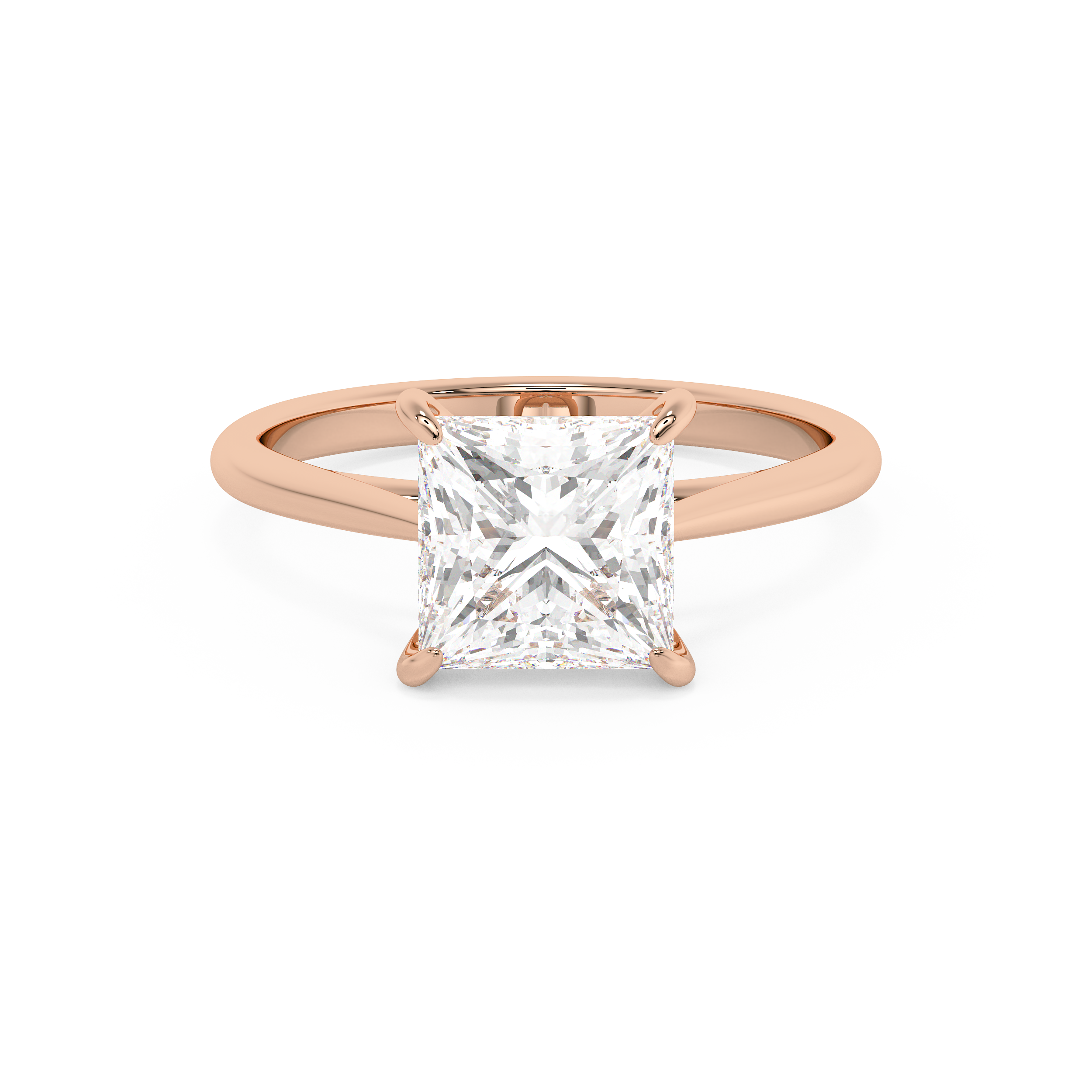 Princess Solitaire Cathedral Lab Grown Diamond Engagement Ring
