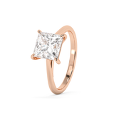 Princess Solitaire Cathedral Lab Grown Diamond Engagement Ring
