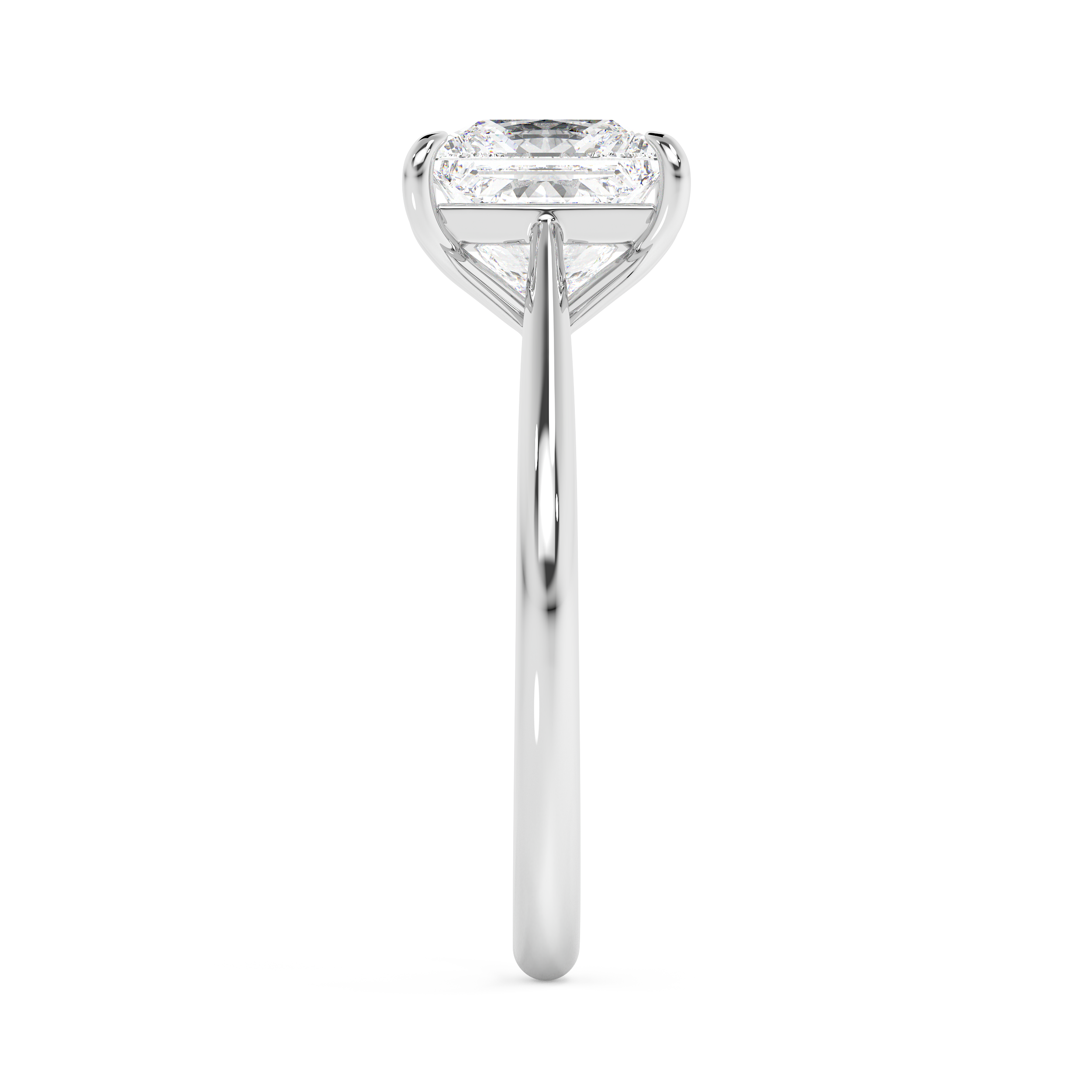 Princess Solitaire Cathedral Lab Grown Diamond Engagement Ring