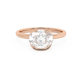 East West Oval Bezel Lab Grown Diamond Engagement Ring