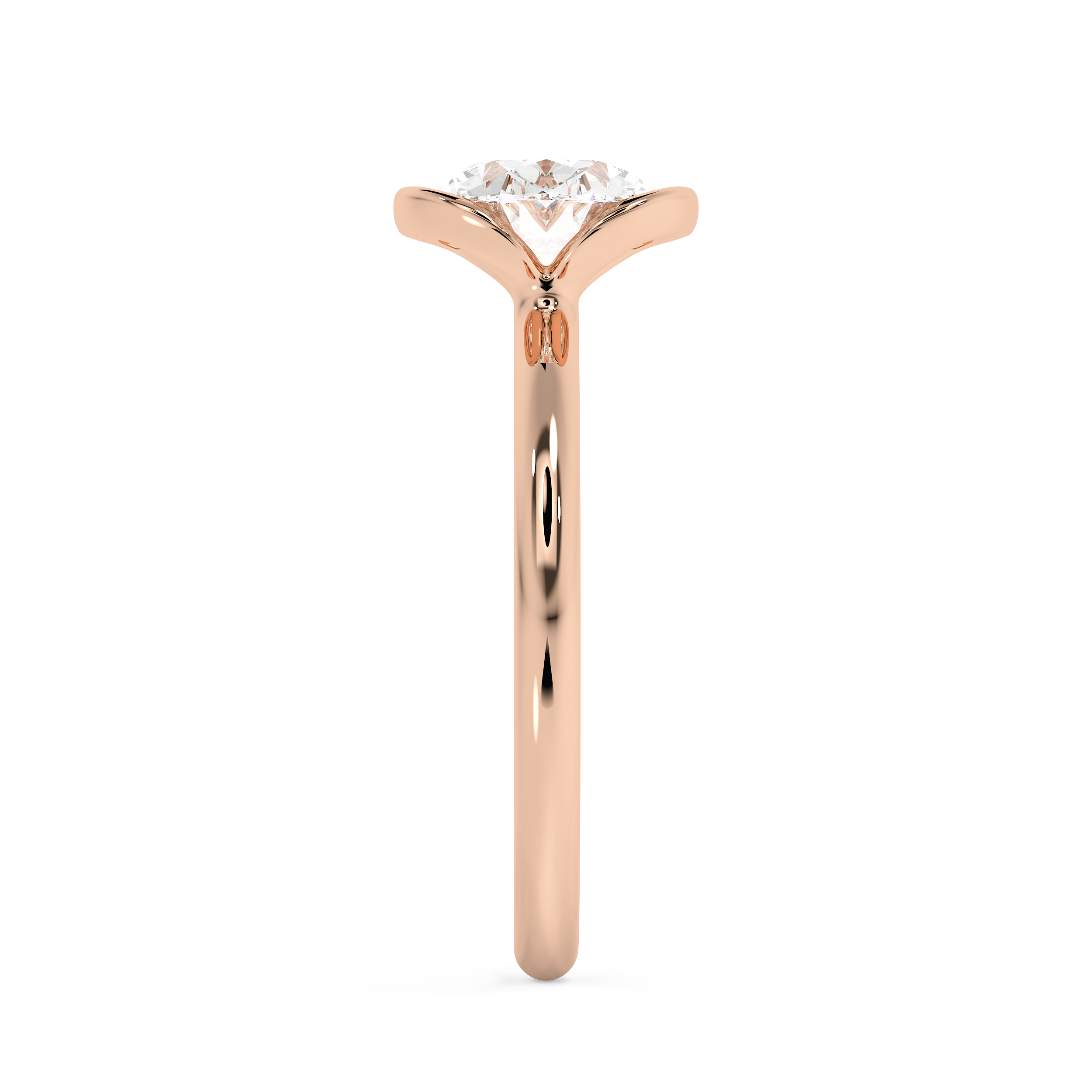 East West Oval Bezel Lab Grown Diamond Engagement Ring