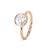 East West Oval Bezel Lab Grown Diamond Engagement Ring