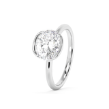 East West Oval Bezel Lab Grown Diamond Engagement Ring