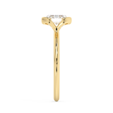East West Emerald Bezel Lab Grown Diamond Engagement Ring