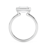 East West Emerald Bezel Lab Grown Diamond Engagement Ring