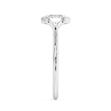 East West Emerald Bezel Lab Grown Diamond Engagement Ring