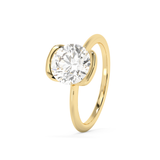 Round Bezel Lab Grown Diamond Engagement Ring