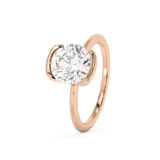 Round Bezel Lab Grown Diamond Engagement Ring