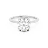 Round Bezel Lab Grown Diamond Engagement Ring