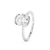 Round Bezel Lab Grown Diamond Engagement Ring