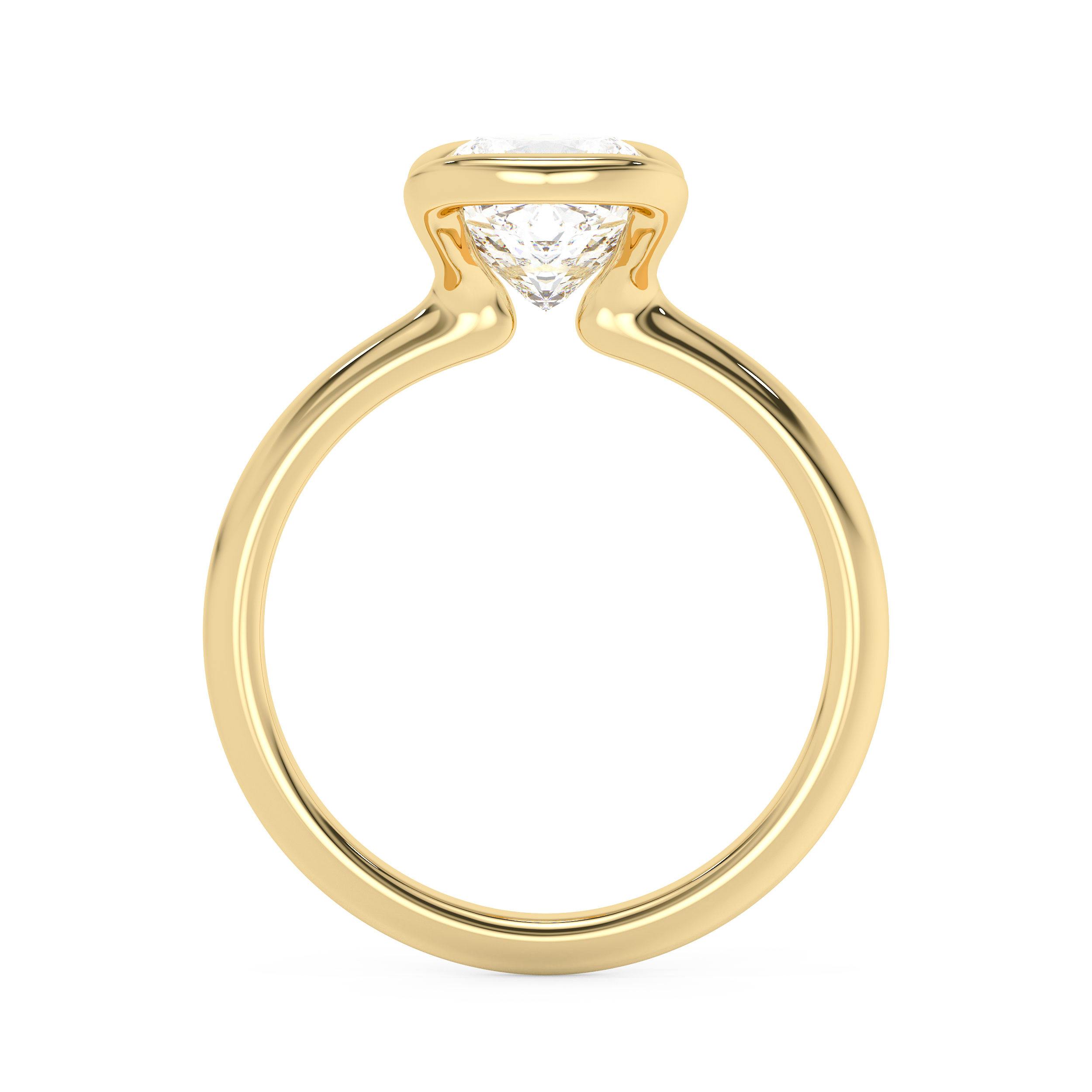 Cushion Bezel Lab Grown Diamond Engagement Ring
