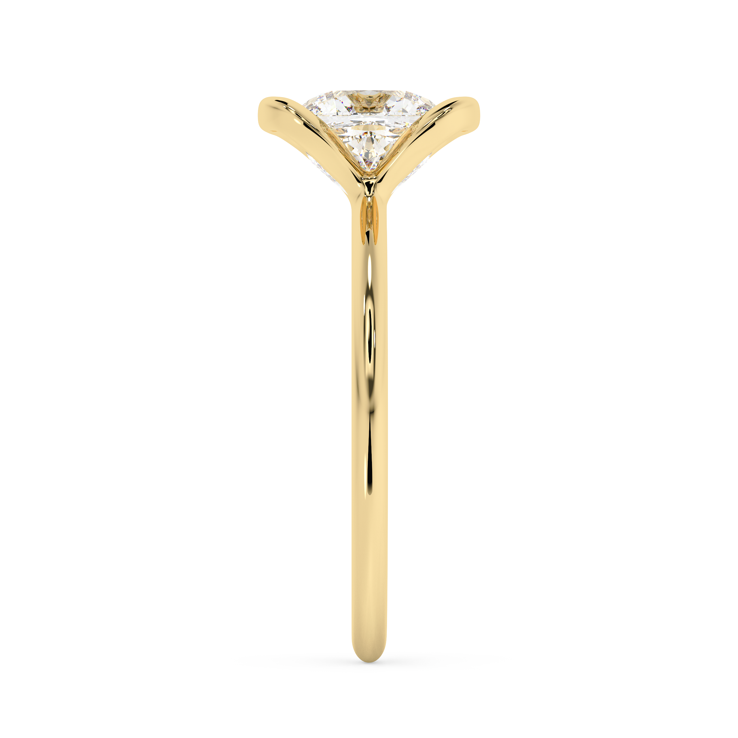 Cushion Bezel Lab Grown Diamond Engagement Ring
