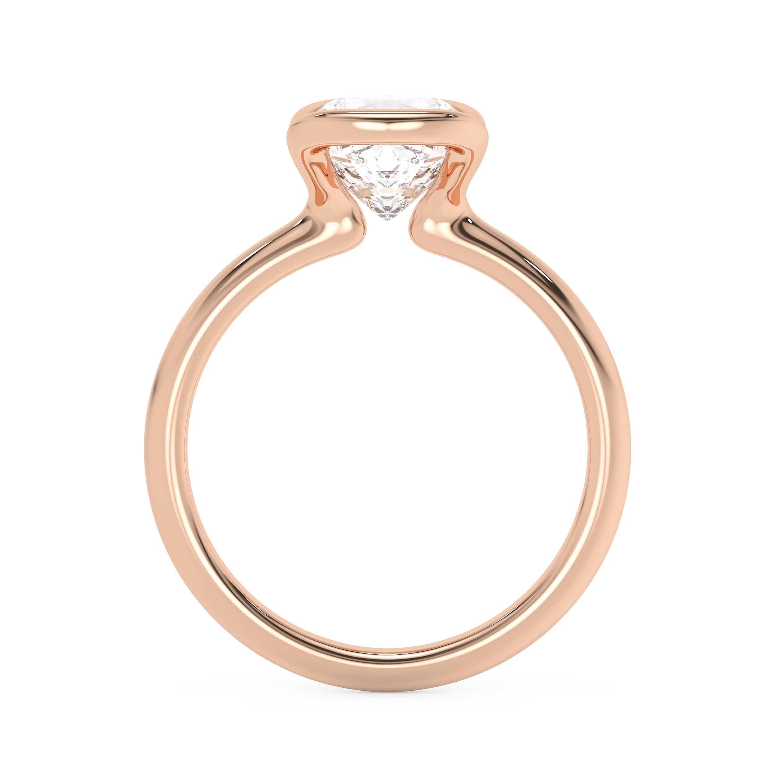 Cushion Bezel Lab Grown Diamond Engagement Ring