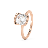 Cushion Bezel Lab Grown Diamond Engagement Ring
