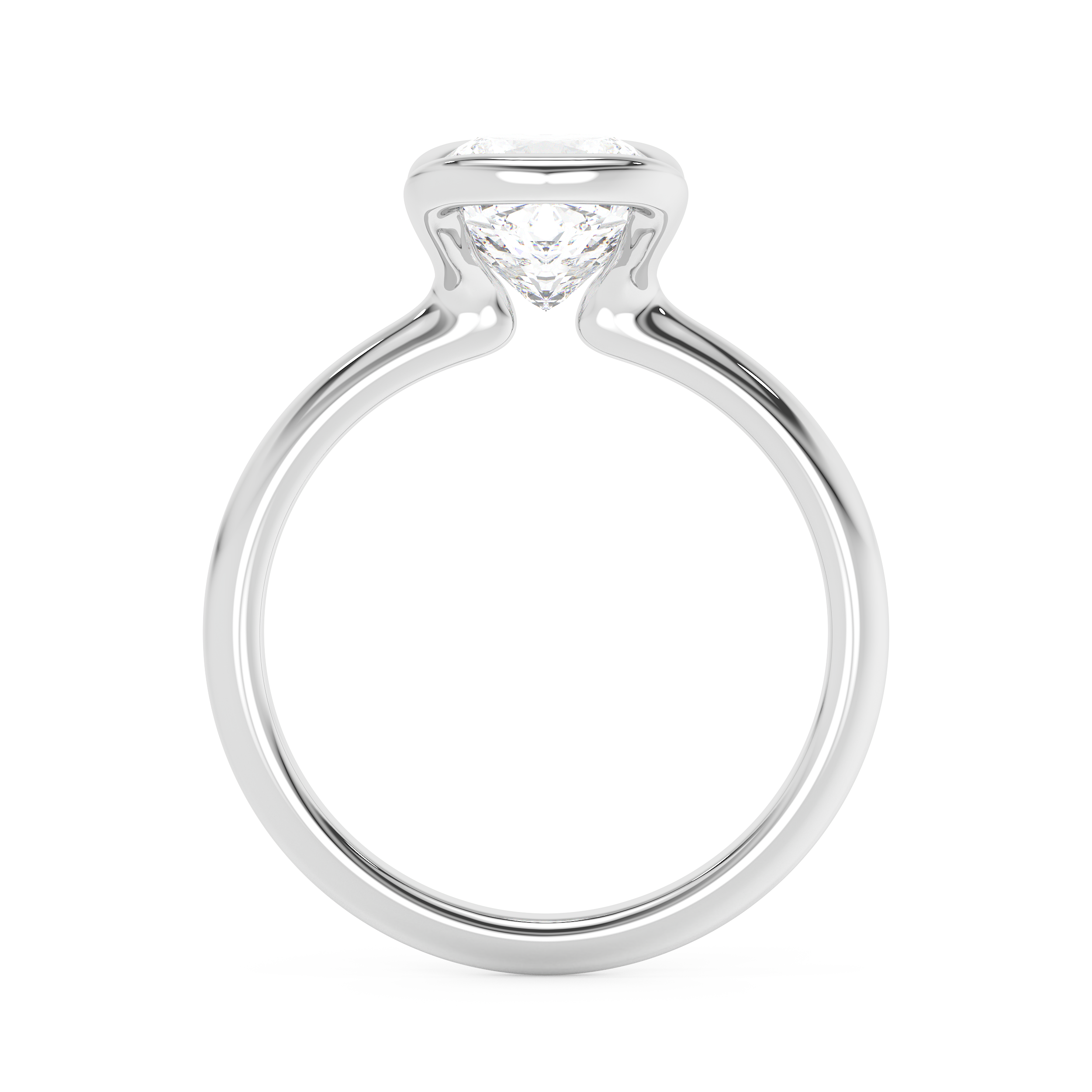 Cushion Bezel Lab Grown Diamond Engagement Ring