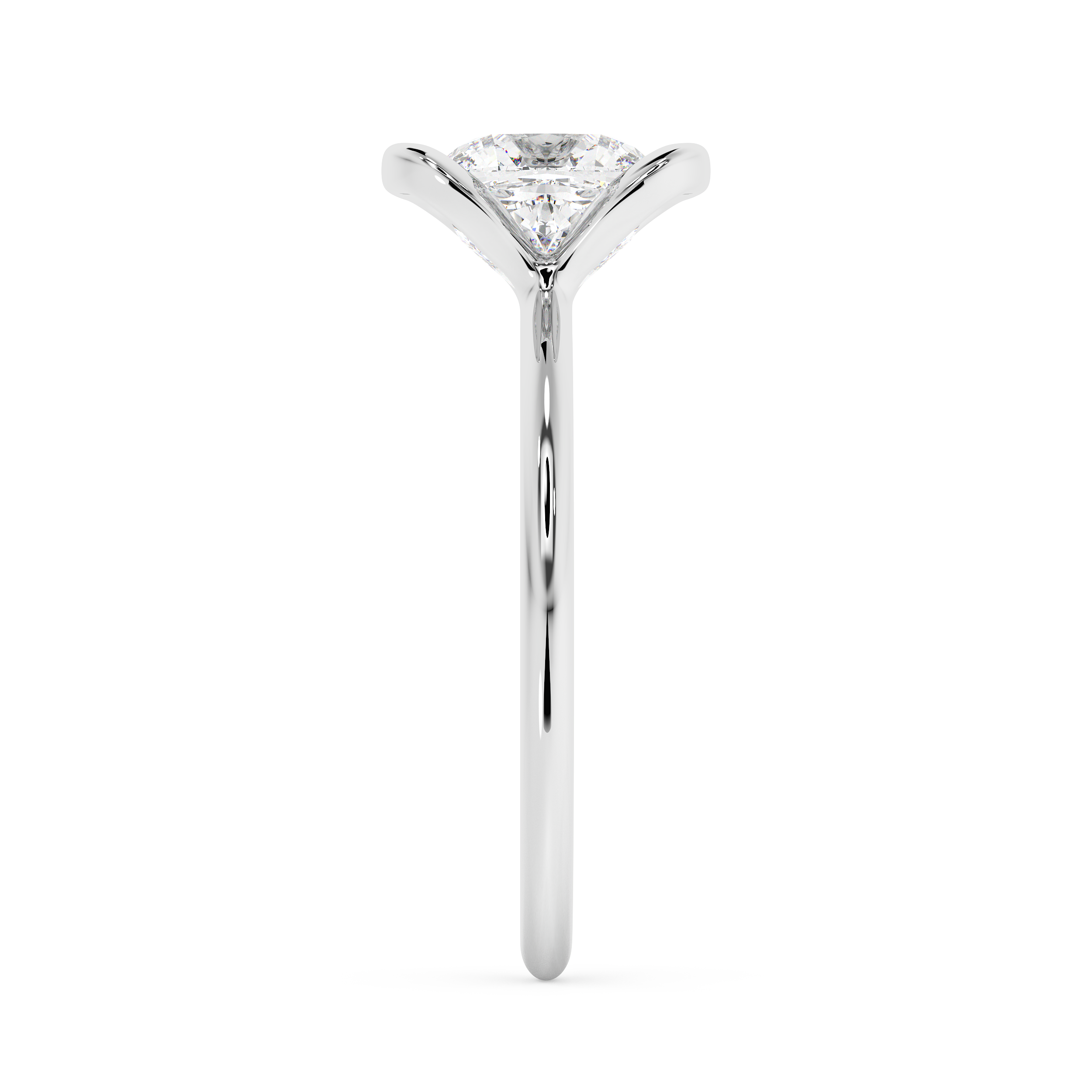 Cushion Bezel Lab Grown Diamond Engagement Ring
