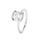 Cushion Bezel Lab Grown Diamond Engagement Ring